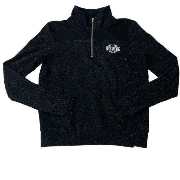 PINK Victoria's Secret Tops - Victoria's Secret PINK Black Speckled Sweatshirt S